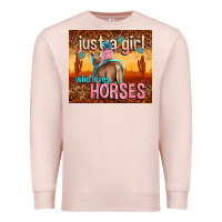 Pale Pink just a girl who loves horses Premium Sweatshirt - TumblerDesignByShophia