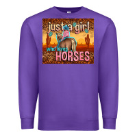 Purple just a girl who loves horses Premium Sweatshirt - TumblerDesignByShophia
