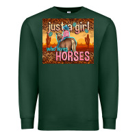 Sports Green just a girl who loves horses Premium Sweatshirt - TumblerDesignByShophia
