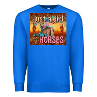 True Royal just a girl who loves horses Premium Sweatshirt - TumblerDesignByShophia