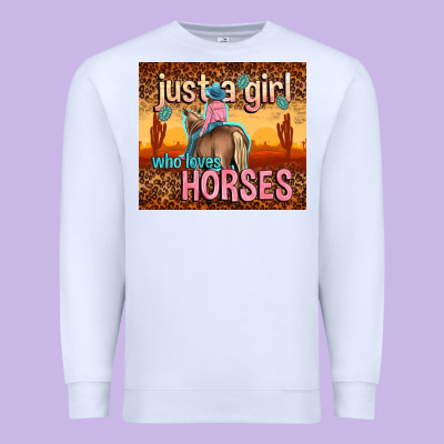 Just A Girl Who Loves Horses Premium Sweatshirt Designed By Tumblerdesignbyshophia