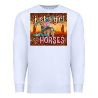 White just a girl who loves horses Premium Sweatshirt - TumblerDesignByShophia