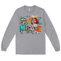 Heather Grey school nurse Long Sleeve Tee - NancyCooperArtShop