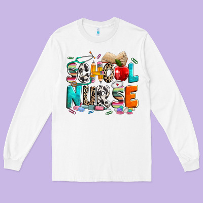 School Nurse Long Sleeve Tee Designed By Nancycooperartshop