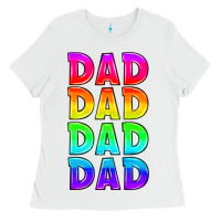 White lgbtq dad Ladies Tee - HRA Design Shop