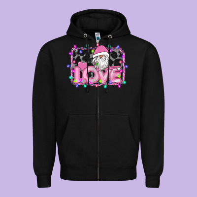 Gnome Love Zipper Hoodie Designed By Bettercallsaul