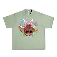 Oil Green easter cow Urban Heavy Tee - MaliasSmallBusiness
