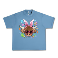 Pebble Blue easter cow Urban Heavy Tee - MaliasSmallBusiness
