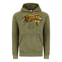 Vintage Olive Bee Side Vintage Hoodie - LillyAllenDesigns