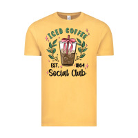 Vintage Mustard iced coffee social club Vintage Tee - MaliasSmallBusiness