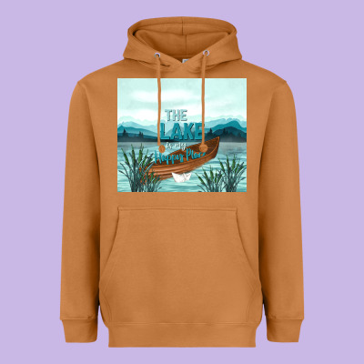 The Lake Is My Happy Place Heavyweight Hoodie Designed By Tumblerdesignbyshophia