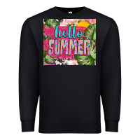 Black hello summer with cowhide Premium Sweatshirt - TumblerDesignByShophia