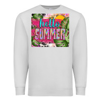 Dove Grey hello summer with cowhide Premium Sweatshirt - TumblerDesignByShophia