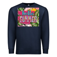 Navy hello summer with cowhide Premium Sweatshirt - TumblerDesignByShophia