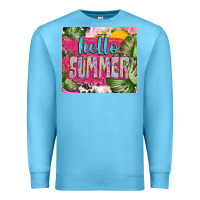 Ocean Blue hello summer with cowhide Premium Sweatshirt - TumblerDesignByShophia