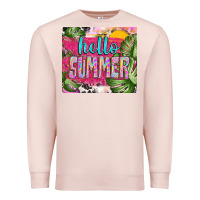Pale Pink hello summer with cowhide Premium Sweatshirt - TumblerDesignByShophia