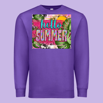 Hello Summer With Cowhide Premium Sweatshirt Designed By Tumblerdesignbyshophia