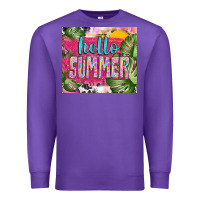 Purple hello summer with cowhide Premium Sweatshirt - TumblerDesignByShophia
