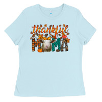 Baby Blue thankful mama sheep Ladies Tee - RacoonDesign