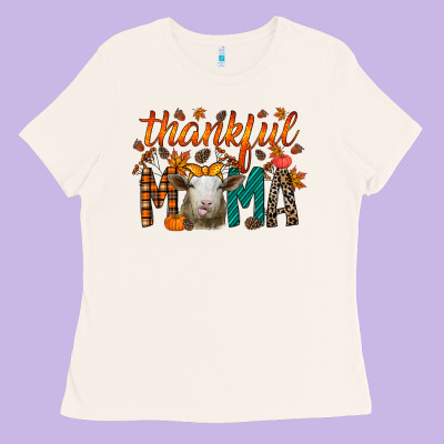 Thankful Mama Sheep Ladies Tee Designed By Racoondesign
