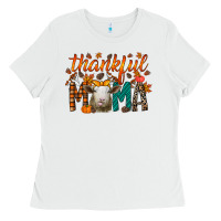 White thankful mama sheep Ladies Tee - RacoonDesign
