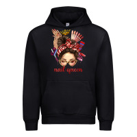 Black nail queen messy bun with crown bbs Urban Hoodie - BundleAndBundleShop