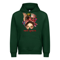 Forest Green nail queen messy bun with crown bbs Urban Hoodie - BundleAndBundleShop