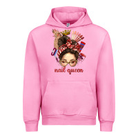 Fuchsia Pink nail queen messy bun with crown bbs Urban Hoodie - BundleAndBundleShop