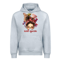 Heather Grey nail queen messy bun with crown bbs Urban Hoodie - BundleAndBundleShop