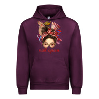 Mauve Wine nail queen messy bun with crown bbs Urban Hoodie - BundleAndBundleShop
