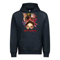 Navy nail queen messy bun with crown bbs Urban Hoodie - BundleAndBundleShop