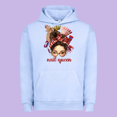 Nail Queen Messy Bun With Crown Bbs Urban Hoodie Designed By Bundleandbundleshop