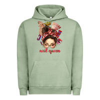 Pigment Oil Green nail queen messy bun with crown bbs Urban Hoodie - BundleAndBundleShop