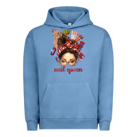 Pigment Pebble Blue nail queen messy bun with crown bbs Urban Hoodie - BundleAndBundleShop