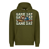 Army Green game day baseball Premium Hoodie - HowdyJamesFarm