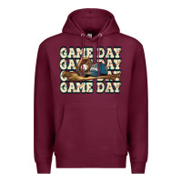 Burgundy game day baseball Premium Hoodie - HowdyJamesFarm
