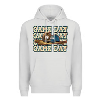 Dove Grey game day baseball Premium Hoodie - HowdyJamesFarm