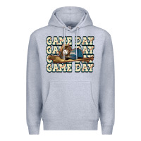 Heather Grey game day baseball Premium Hoodie - HowdyJamesFarm