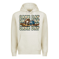 Oatmeal Heather game day baseball Premium Hoodie - HowdyJamesFarm