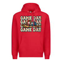 Red game day baseball Premium Hoodie - HowdyJamesFarm