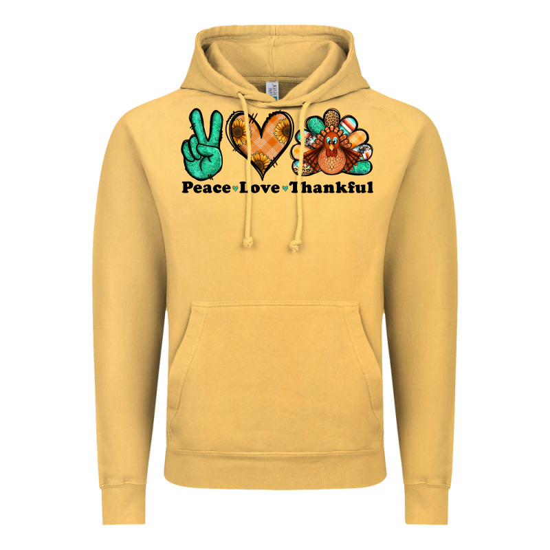 Peace Love Thankful Turkey Vintage Hoodie by Jasminsmagicworld | Teevron