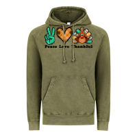 Vintage Olive peace love thankful turkey Vintage Hoodie - Jasminsmagicworld