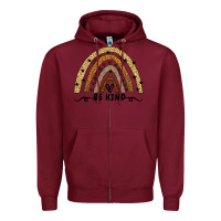 Burgundy Be Kind Rainbow Zipper Hoodie - Bettercallsaul