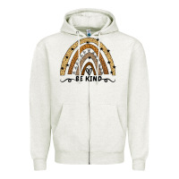 Oatmeal Heather Be Kind Rainbow Zipper Hoodie - Bettercallsaul