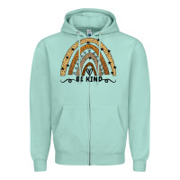 Seafoam Be Kind Rainbow Zipper Hoodie - Bettercallsaul