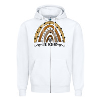White Be Kind Rainbow Zipper Hoodie - Bettercallsaul