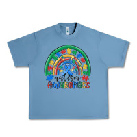 Pebble Blue autism awareness rainbow Urban Heavy Tee - MaliasSmallBusiness