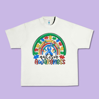 Autism Awareness Rainbow Urban Heavy Tee Designed By Maliassmallbusiness
