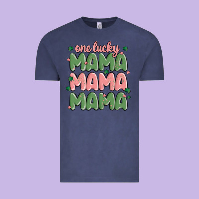 One Lucky Mama Vintage Tee Designed By Maliassmallbusiness