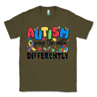 Army Green autism seeing the world differently Classic Tee - MaliasSmallBusiness